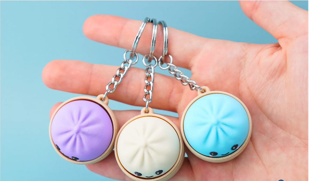 Bao bun clicker keychain back view