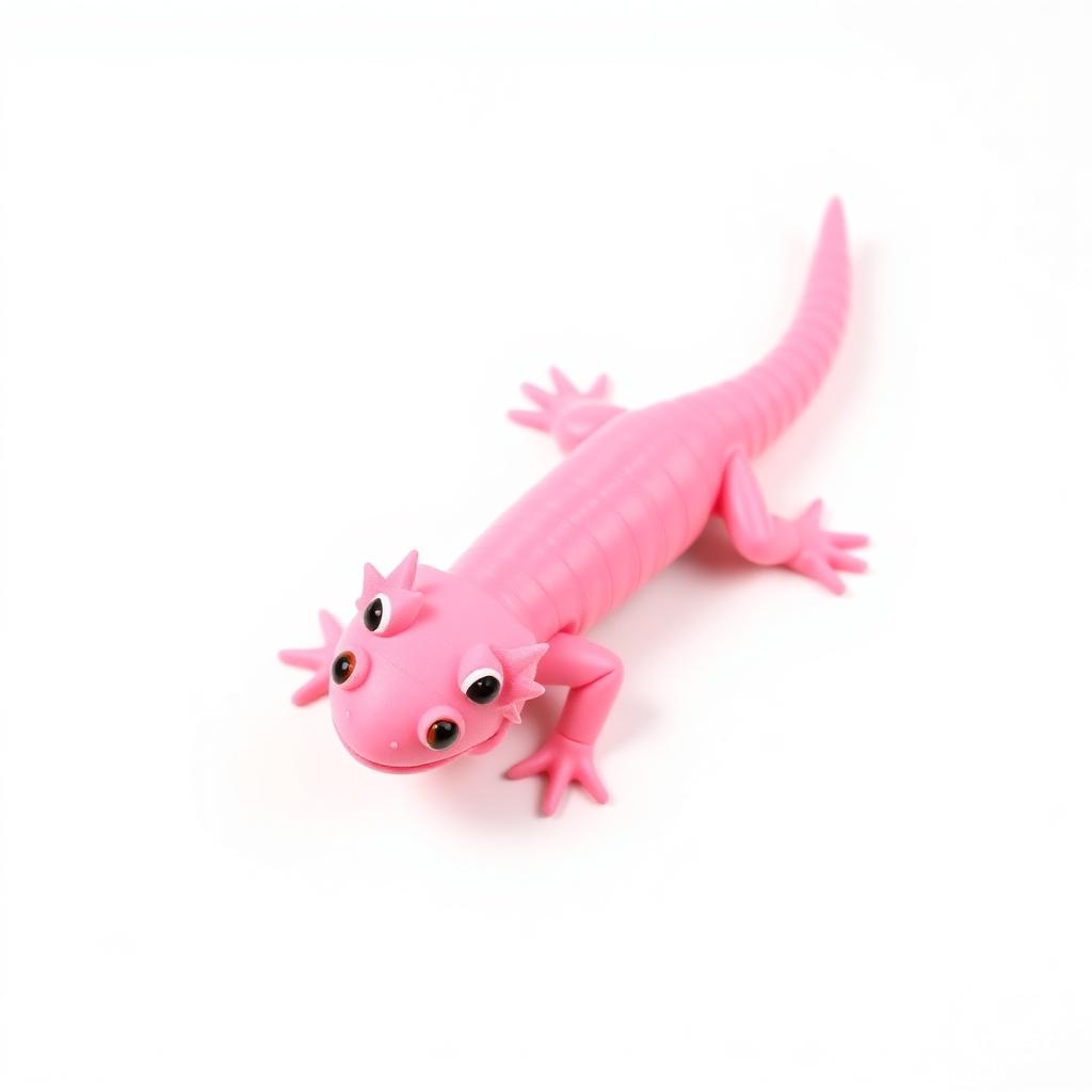 Pink 3D printed flexi axolotl