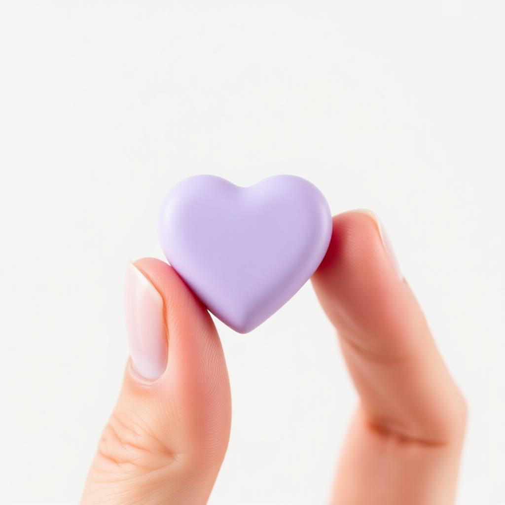 Lavender 3D printed heart worry stone fidget